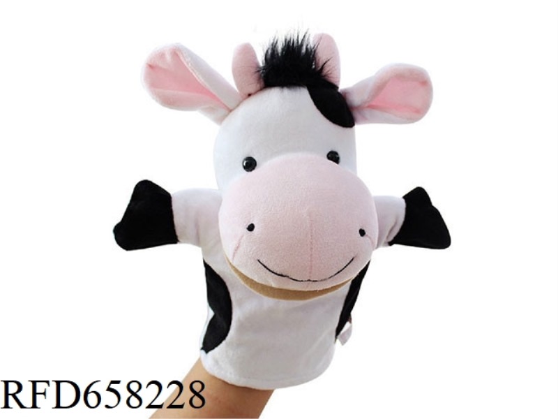 COW CARTOON ANIMAL HAND PUPPET PLUSH DOLL