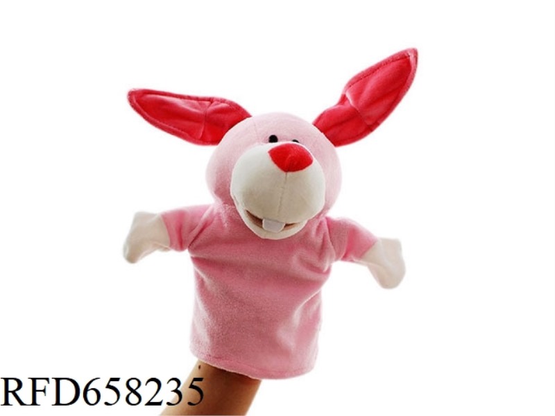 RABBIT CARTOON ANIMAL HAND PUPPET PLUSH DOLL
