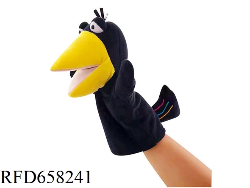 CROW CARTOON ANIMAL HAND PUPPET PLUSH DOLL