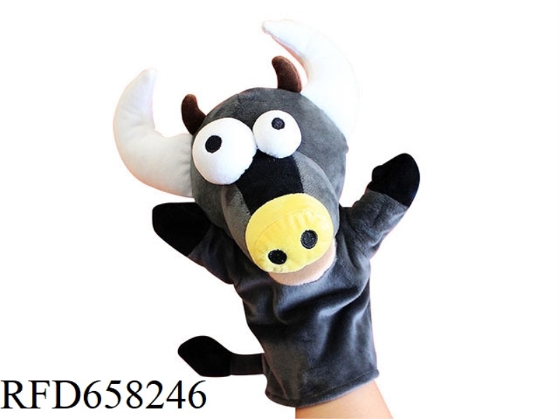 BULL CARTOON ANIMAL HAND PUPPET PLUSH DOLL