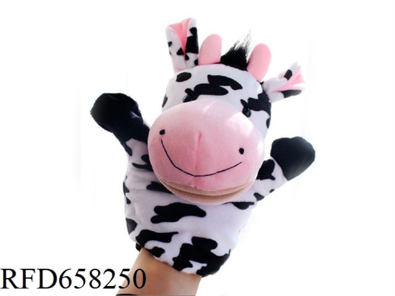 COW CARTOON ANIMAL HAND PUPPET PLUSH DOLL