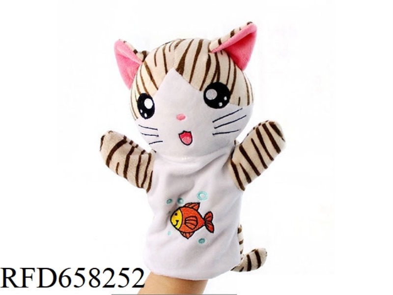 CAT CARTOON ANIMAL HAND PUPPET PLUSH DOLL