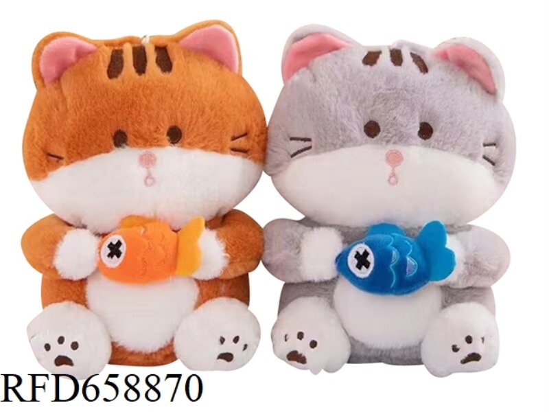 EATING FISH CAT PLUSH DOLL FABRIC DOLL