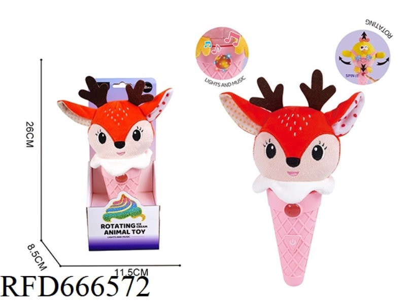 PLUSH SOOTHING LONG-NECKED DEER SPINNING ICE CREAM