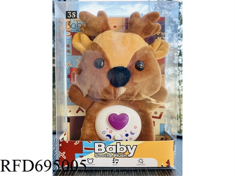 SOOTHING MUSIC, LIGHTS, PLUSH DEER