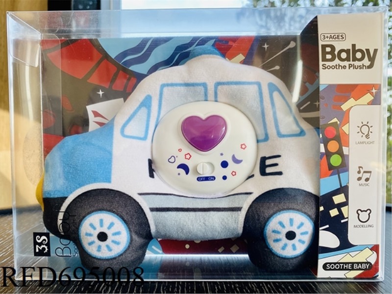 SOOTHING MUSIC, LIGHTS, PLUSH POLICE CAR