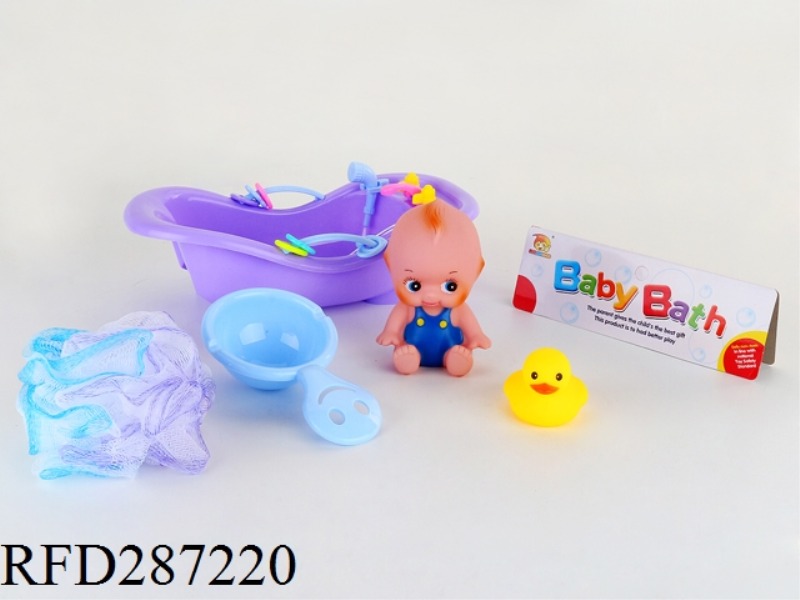 ENAMEL PLASTIC ANIMALS WITH LARGE BATHS