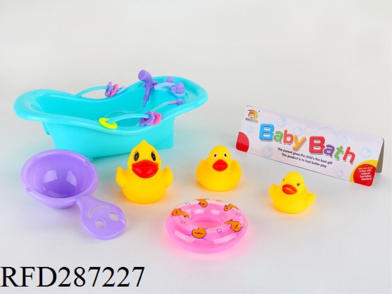 ENAMEL PLASTIC ANIMALS WITH LARGE BATHS