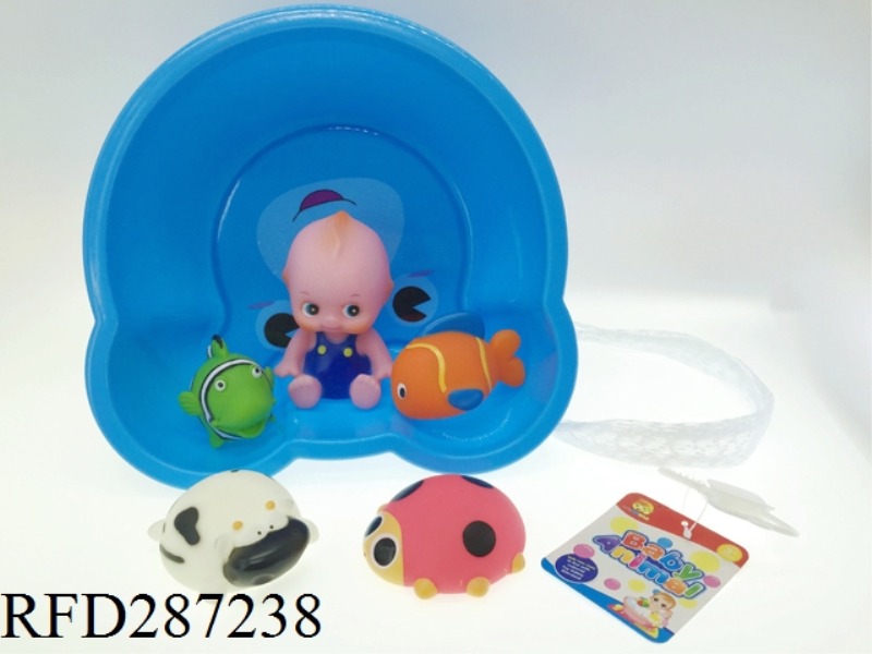 5PCS EVADE GLUE ANIMALS WITH WASH BASIN