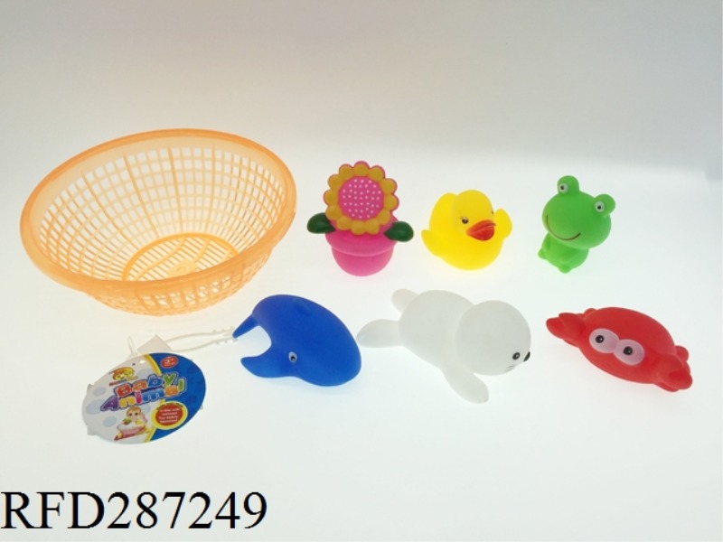 6PCS EVADE GLUE ANIMALS WITH BASKET