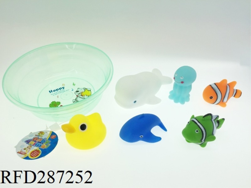 6PCS EVADE GLUE ANIMALS WITH WASH BASIN