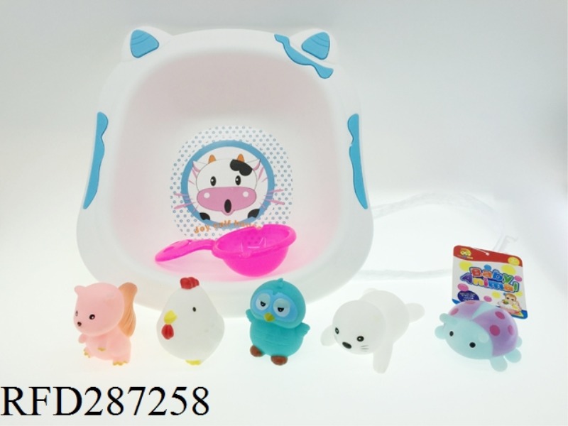 EVADE GLUE ANIMALS WITH WASH BASIN 6PCS