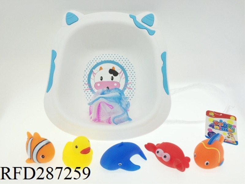 EVADE GLUE ANIMALS WITH WASH BASIN 6PCS