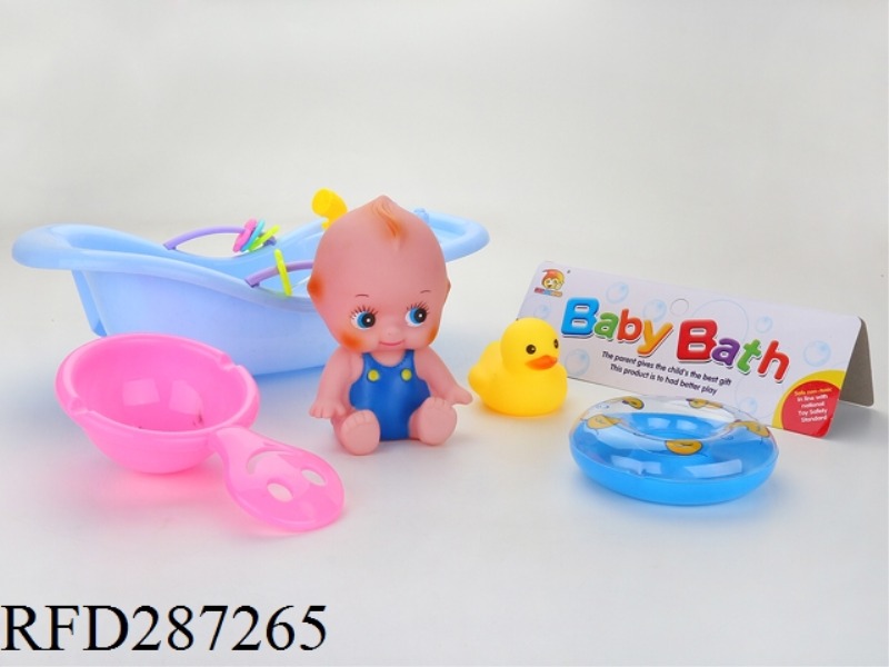 ENAMEL PLASTIC ANIMALS WITH LARGE BATHS