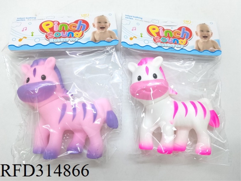 VINYL ANIMAL ZEBRA WITH BB WHISTLE