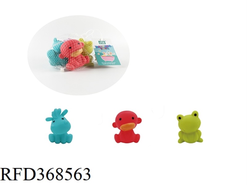 3 CARTOON ANIMALS (VINYL BATH)