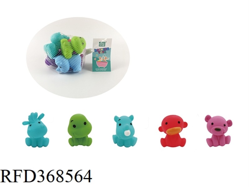 5 CARTOON ANIMALS (VINYL BATH)