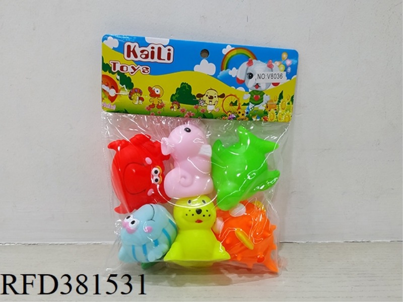 6 SLUSH-MOLDED MARINE ANIMALS (ENVIRONMENTAL PROTECTION)