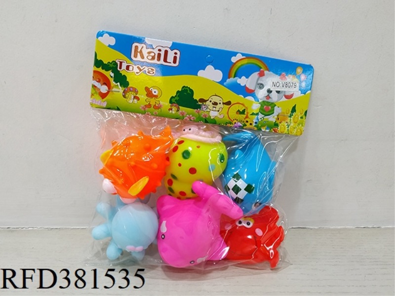 6 SLUSH-MOLDED MARINE ANIMALS (ENVIRONMENTAL PROTECTION)
