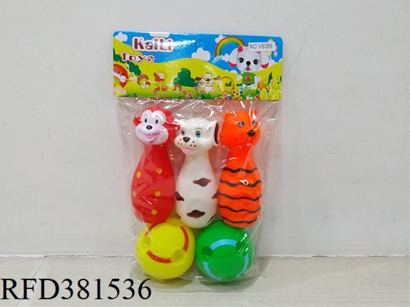 3 BOWLING ANIMALS + 2 BALLS (ENVIRONMENTAL PROTECTION)
