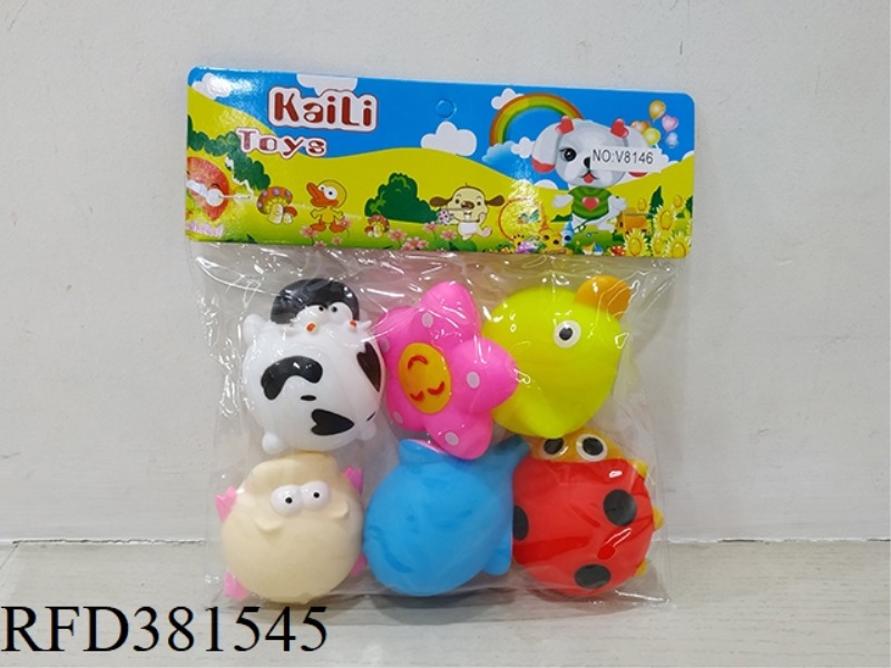 6 SLUSH-MOLDED ANIMALS (ENVIRONMENTAL PROTECTION)
