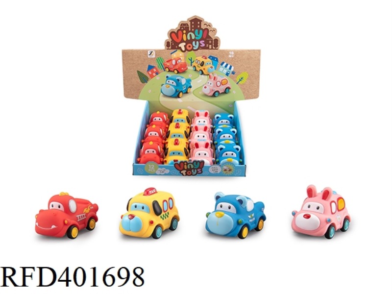 VINYL CAR (PULL BACK) 12PCS