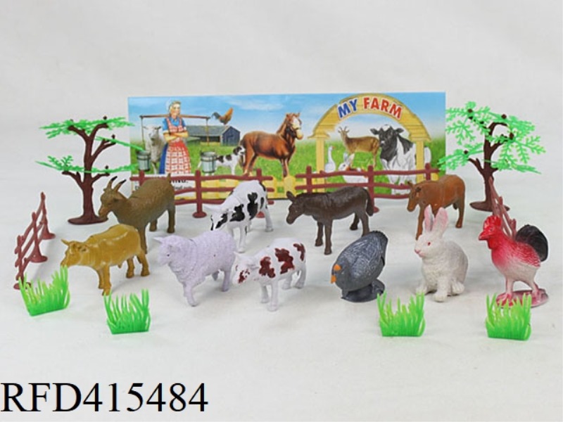 FARM (10 PIECES OF 4 INCHES, 4 RAILINGS, 2 TREES AND 4 GRASSES)