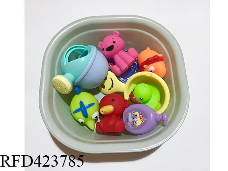 24 SQUARE BASINS WITH VINYL ANIMALS