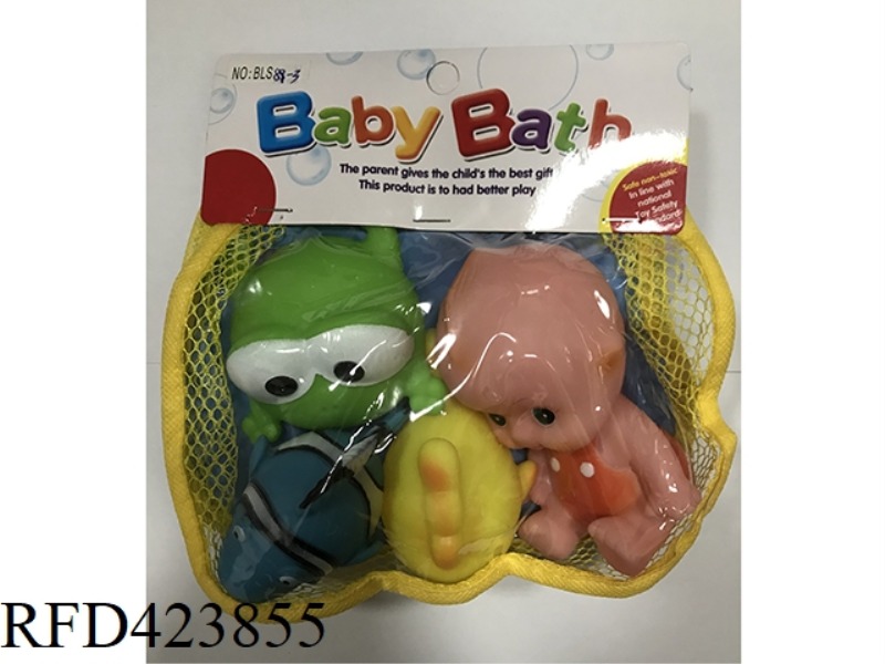 SLUSH-MOLDED ANIMAL WITH SUCTION CUP HANGING NET