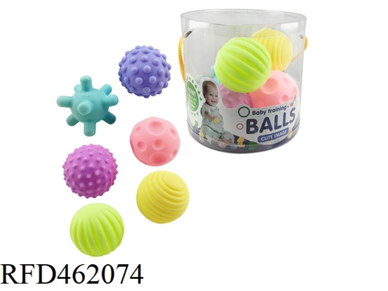 RUBBER COATED HAND CATCHING BALL (6PCS)