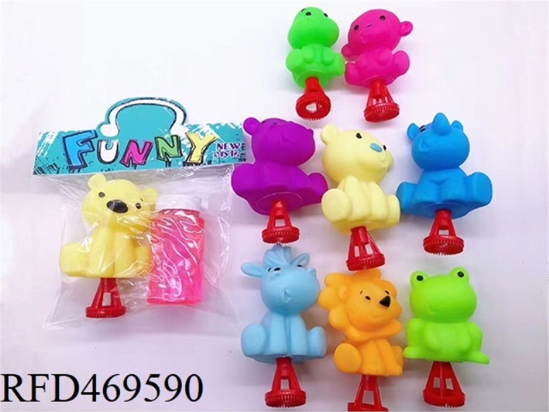 ENAMEL HAND PRESS BUBBLE MACHINE CARTOON ANIMAL