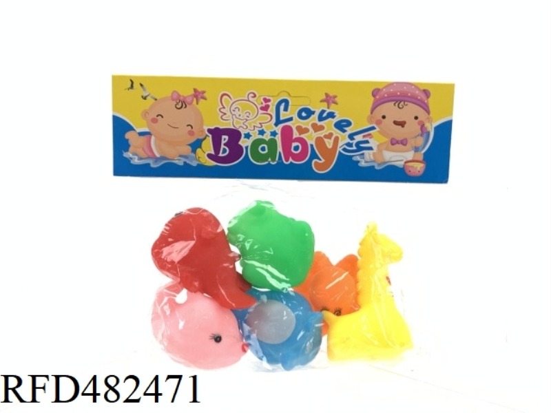 6 RANDOM COMBINATIONS OF BATHROOM WATER ENAMEL ANIMALS