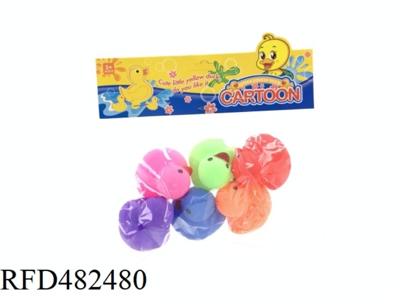BATHROOM WATER ENAMEL DUCK HONG KONG DUCK 6 COLORS 6 PACK