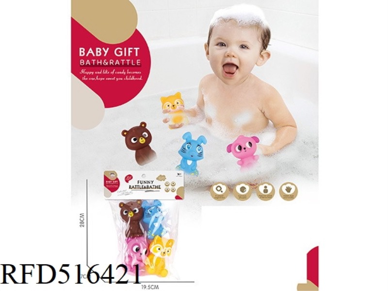 FOUR RUBBER HONING ANIMALS