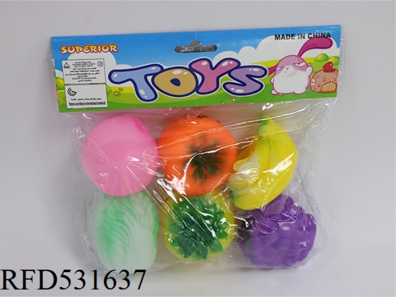 SIX POND PLASTIC FRUITS