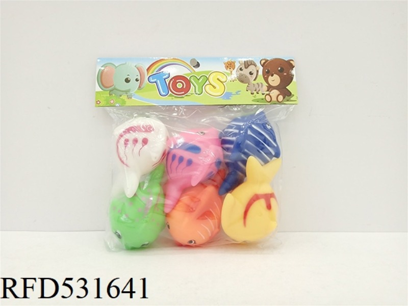 SIX RUBBER FISH