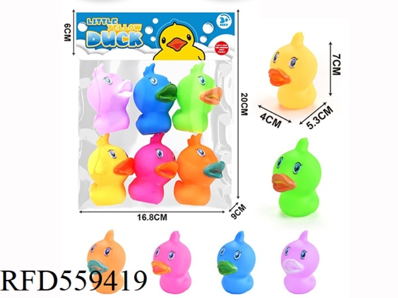6PCS COLORED 8.1CM DUCKS