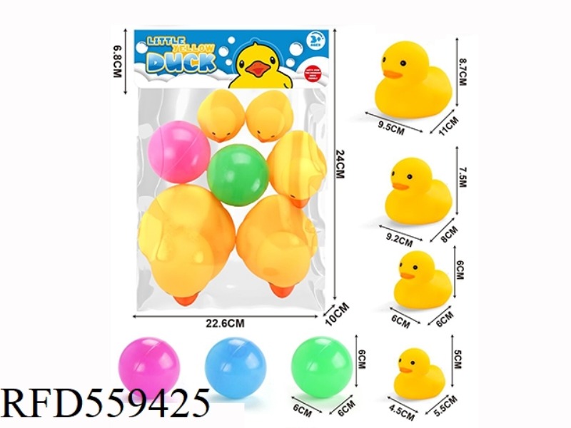 5PCS HONG KONG DUCKS AND 2 COLOR BALLS