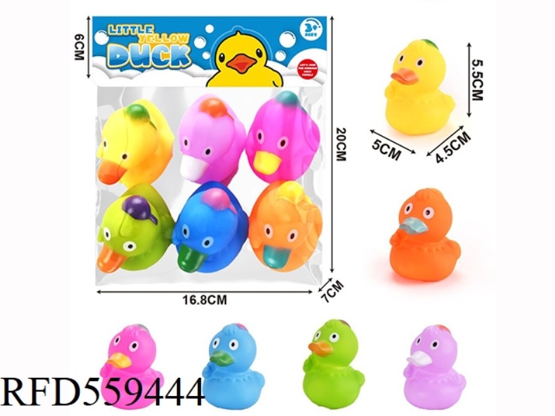 6PCS 5.5CM COLOR DUCKS