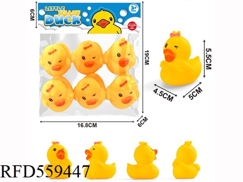 6PCS 5.5CM YELLOW LAUGHING-BILLED DUCKS
