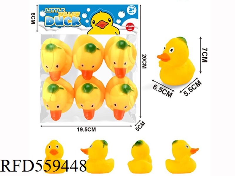 6PCS 7.5CM YELLOW DUCKS