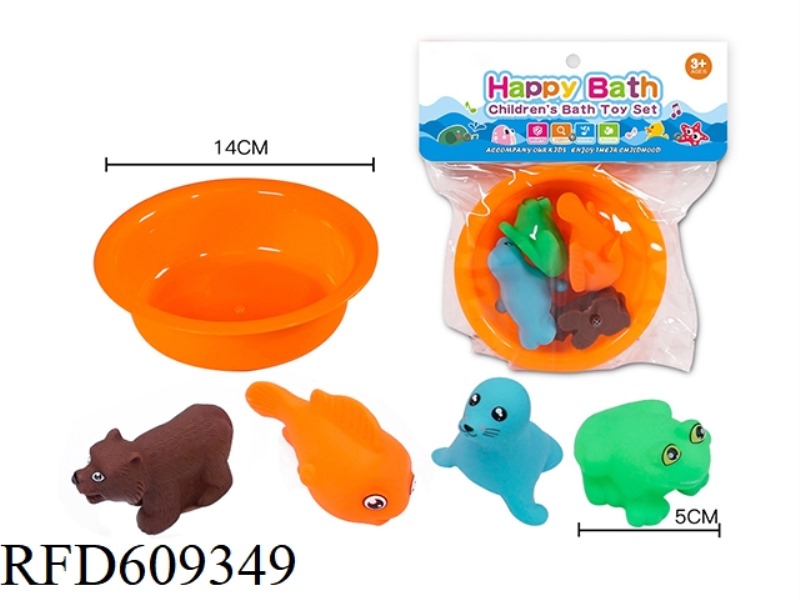 ENVIRONMENTAL WHISTLE ANIMAL FOUR ASSEMBLED ROUND BATHTUB (2 MIXED)