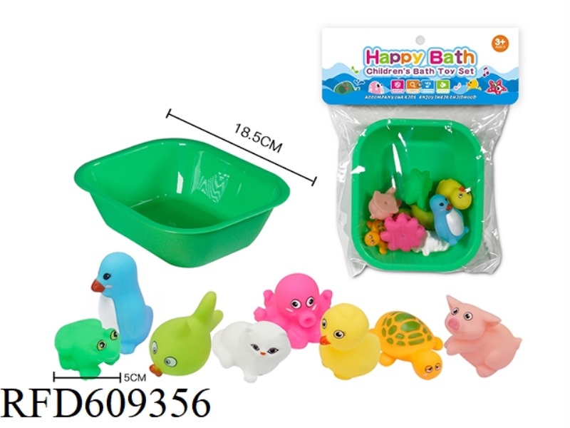 ENVIRONMENTAL WHISTLE ANIMALS EIGHT EQUIPPED WITH SQUARE BATH