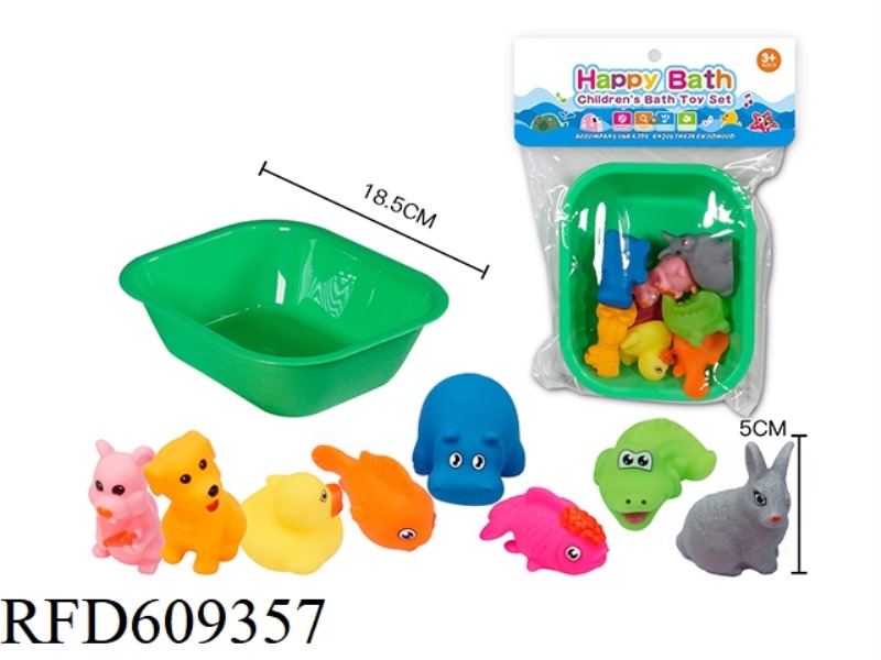 ENVIRONMENTAL WHISTLE ANIMALS EIGHT EQUIPPED WITH SQUARE BATH