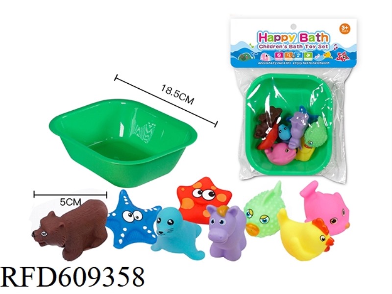 ENVIRONMENTAL WHISTLE ANIMALS EIGHT EQUIPPED WITH SQUARE BATH