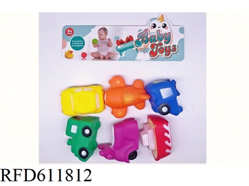 SIMULATED TRANSPORTATION VEHICLES, WATER PLAY, BB WHISTLE, SOUND, ENAMEL, SOFT RUBBER PRODUCTS