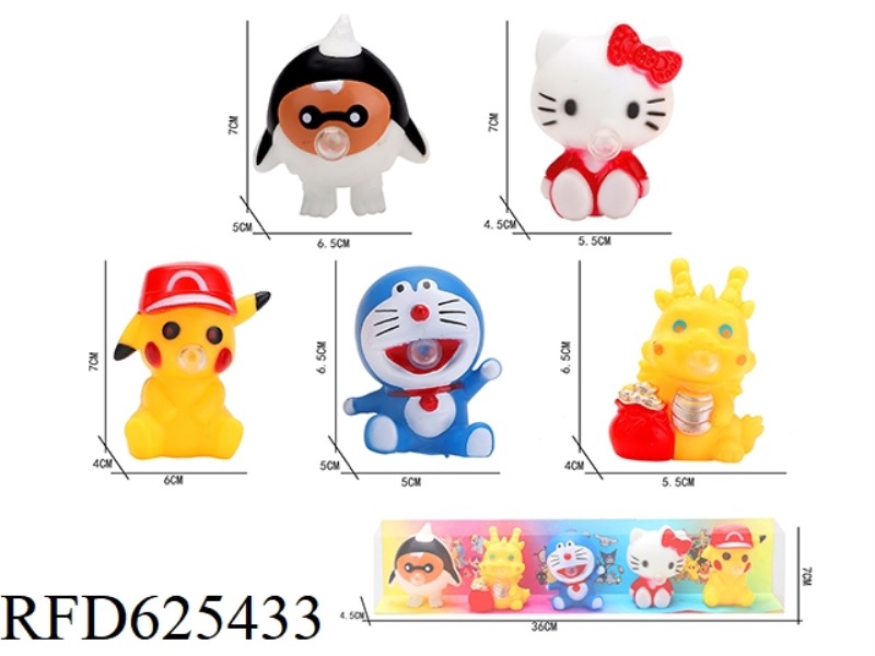 VINYL CARTOON BUBBLE BLOWING SET