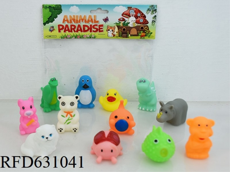 12 VINYL CARTOON ANIMALS PLAYING IN WATER