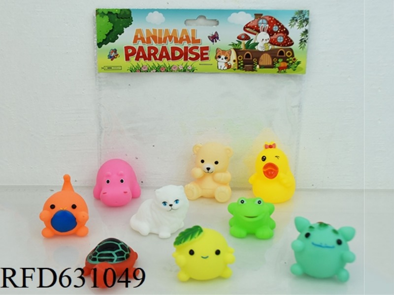 9 CARTOON ANIMALS PLAYING IN WATER WITH GLUE