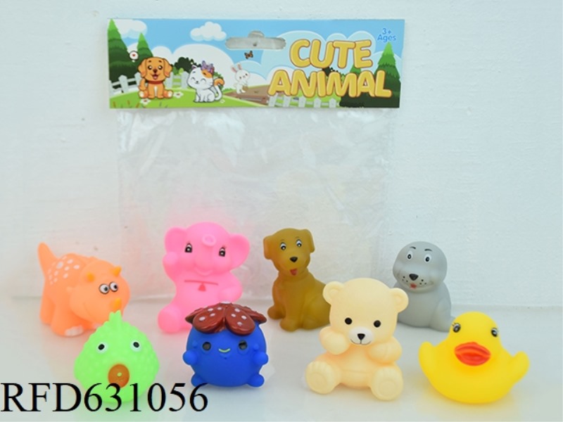 8 VINYL CARTOON ANIMALS PLAYING IN WATER